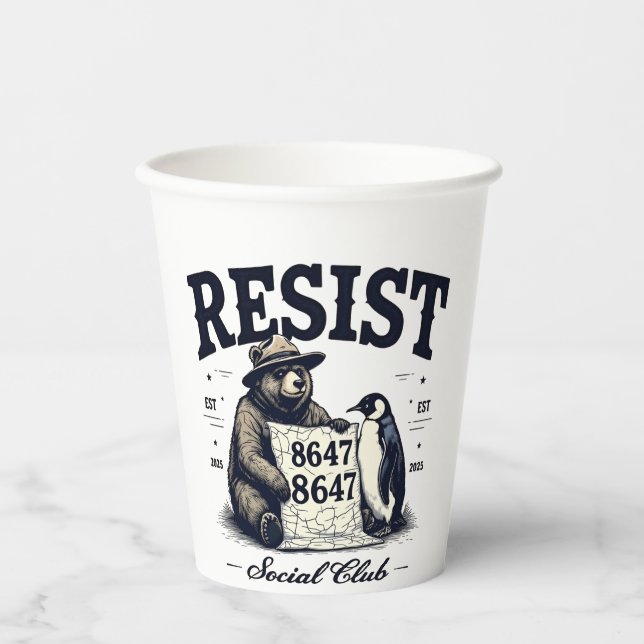 Bear Resist Protect National Park Anti Trump 8647  Paper Cups (Front)
