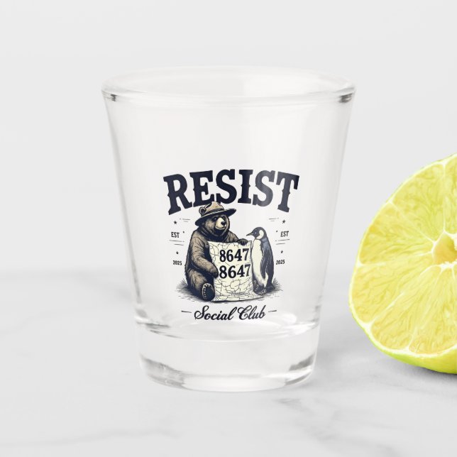 Bear Resist Protect National Park Anti Trump 8647  Shot Glass (Front)