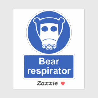 Bear respirator parody gas mask safety sticker