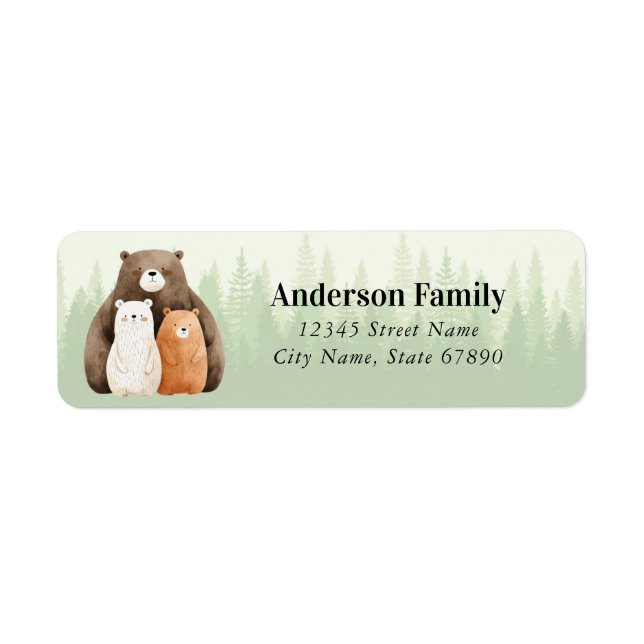 Bear Return Address Labels (Front)