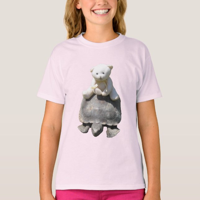 Bear riding Turtle T-Shirt (Front)