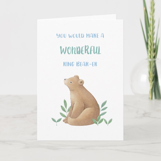 Bear Ring Bearer Proposal Card (Front)