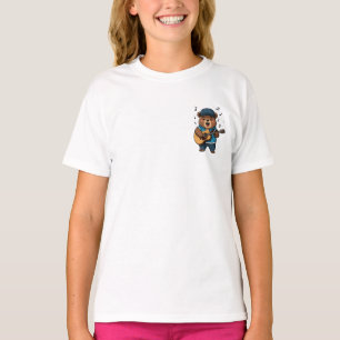 Bear Rocking Out on Guitar Kids T-Shirt