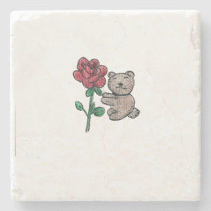 Bear Rose Stone Coaster