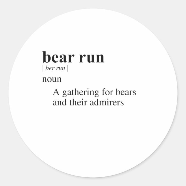 BEAR RUN CLASSIC ROUND STICKER (Front)