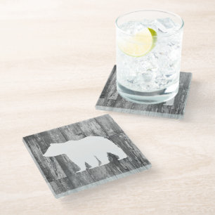 Bear Rustic Wilderness Decor Glass Coaster