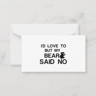 BEAR SAID NO CARD