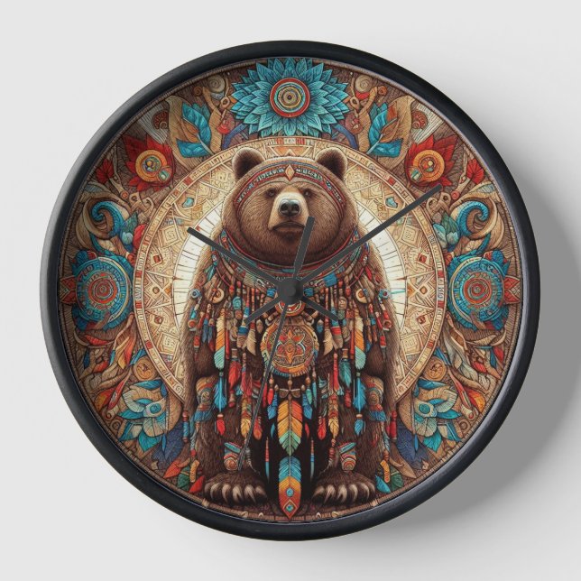 Bear Shaman Mandela  Clock (Front)