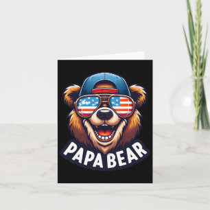 Bear Shirt Fathers Day Gift Us American Flag Best Card