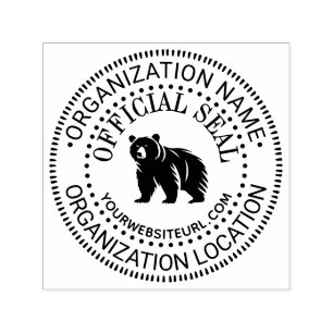 Bear Sil #3 Custom Official Seal Name Loc URL Self-inking Stamp