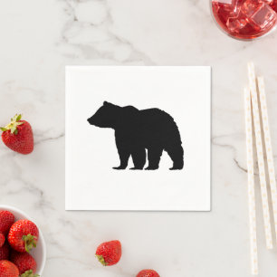 Bear Silhouette Cabin  Napkin
