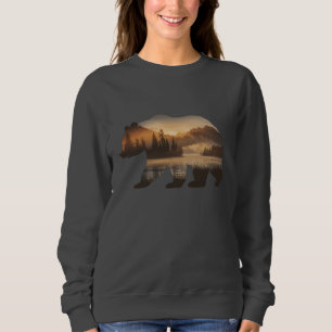 Bear Silhouette Design with Sunset View Sweatshirt