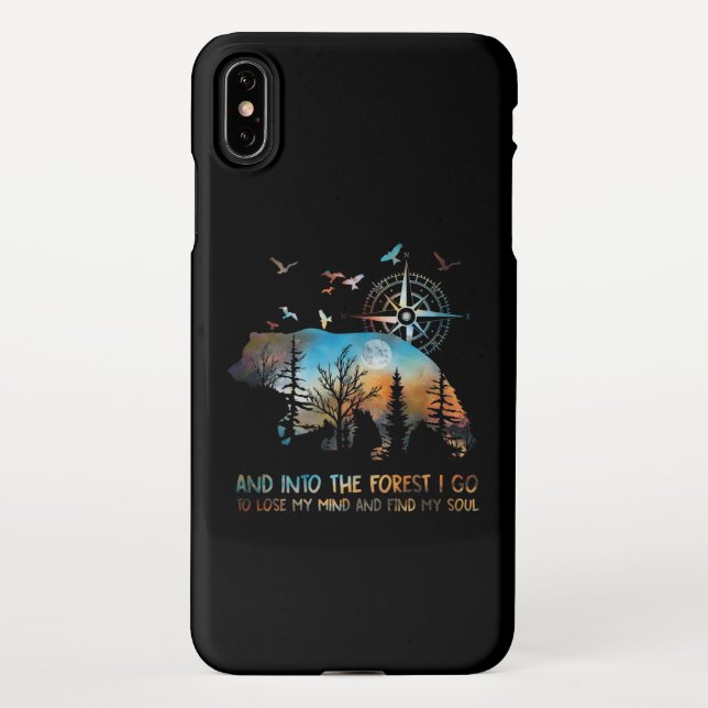 Bear Silhouette Forest For Bear And Nature Lovers iPhone Case (Back)