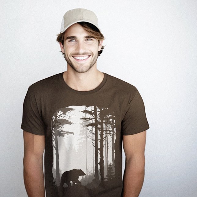 Bear Silhouette Forest Wildlife T-Shirt (Bear Silhouette Forest Wildlife T-Shirt)
