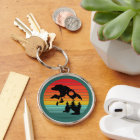 Bear Silhouette Stripe Retro Sunset