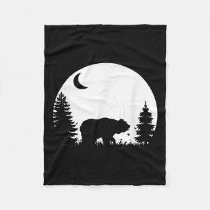 Bear Silhouette Wilderness Environmental Protectio Fleece Blanket