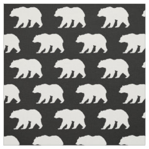 Bear Silhouette Woodland Animals Fabric