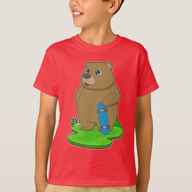 Bear Skater Skateboard T-Shirt (Front)