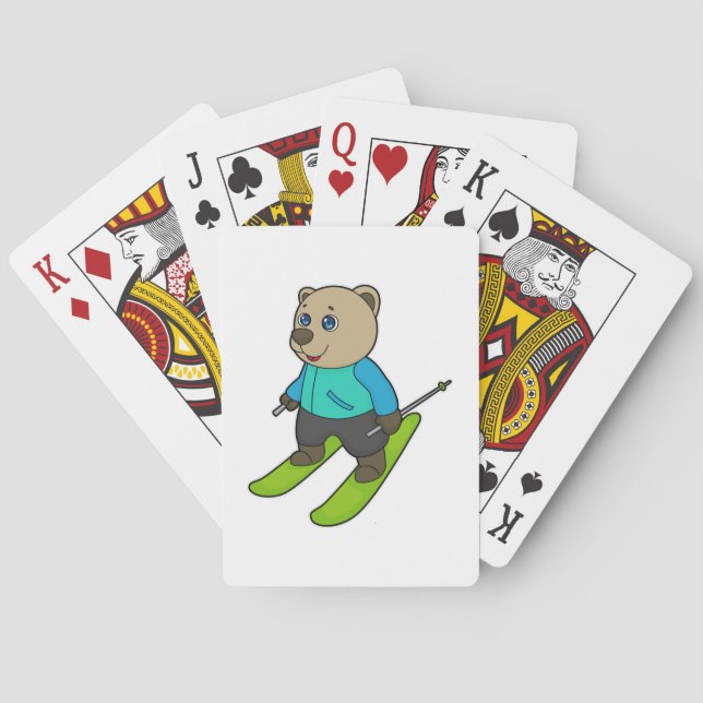 Bear Skier Ski Playing Cards (Back)