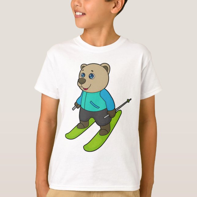 Bear Skier Ski T-Shirt (Front)