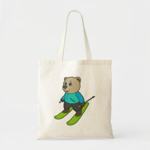 Bear Skier Ski Tote Bag