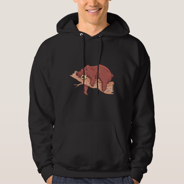Bear sleeping wild animals hoodie (Front)