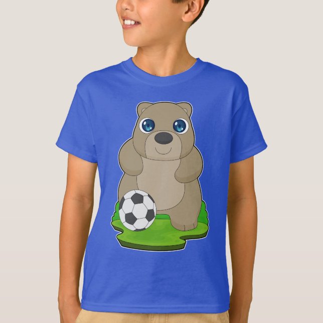Bear Soccer player Soccer T-Shirt (Front)