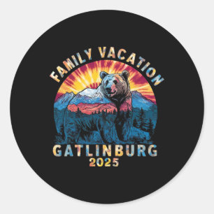 Bear Souvenir Family Vacation Tennessee Gatlinburg Classic Round Sticker