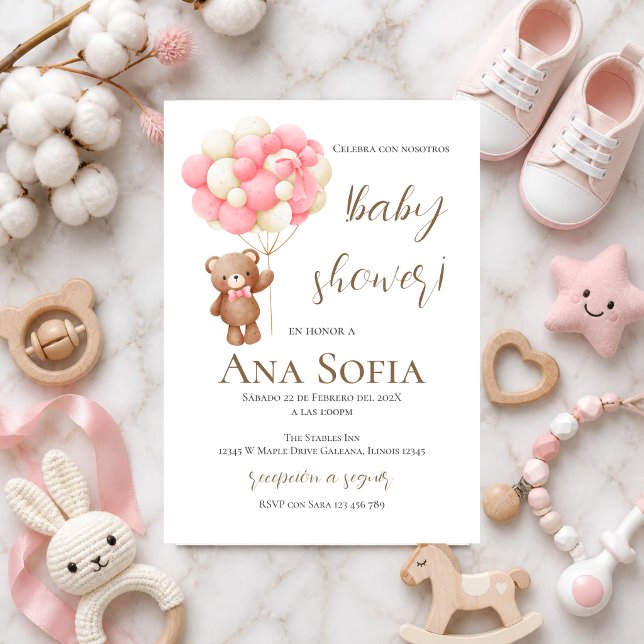 Bear Spanish Baby Shower invitation (Creator Uploaded)