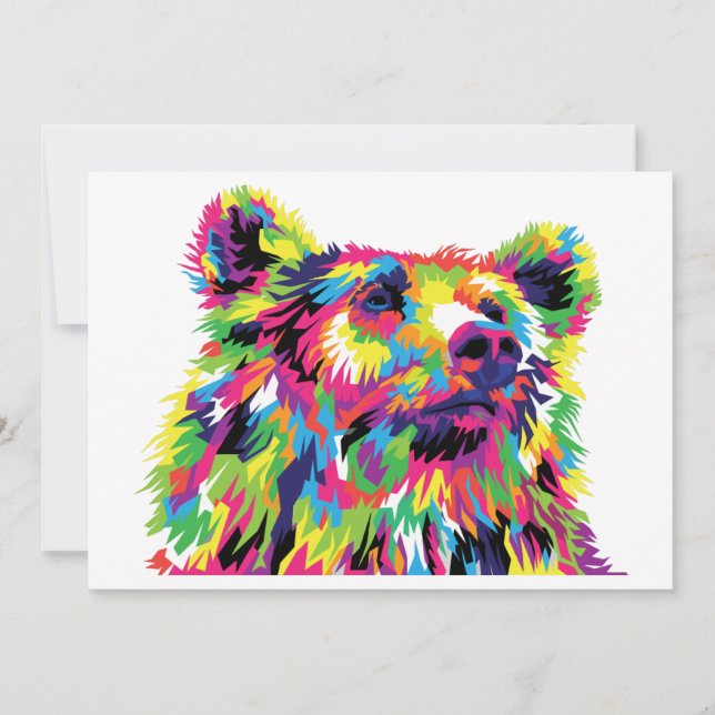 Bear Spirit Animal Pop Art Invitation (Front)