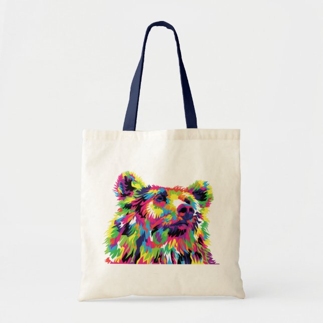 Bear Spirit Animal Pop Art Tote Bag (Front)