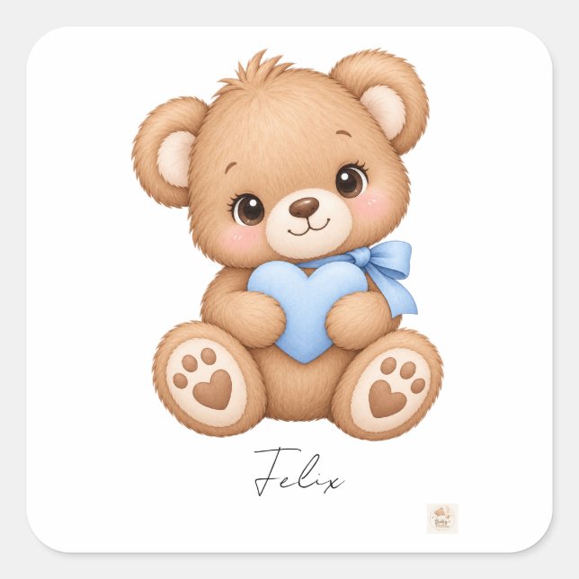 Bear  square sticker (Front)
