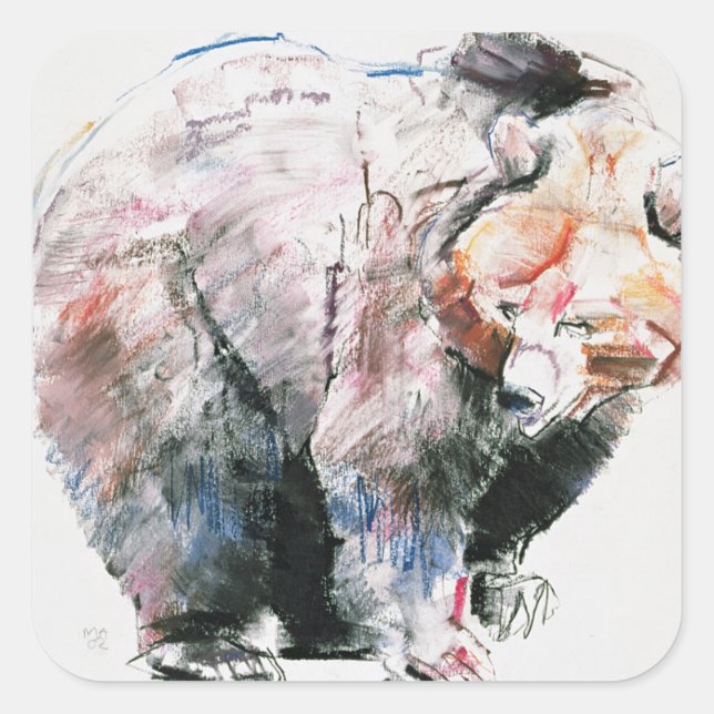 Bear Square Sticker (Front)