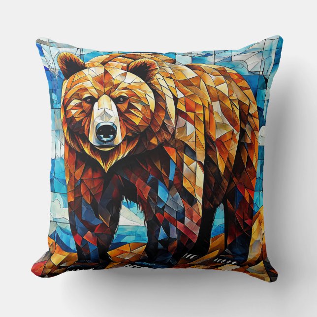 Bear Stained Glass Cushion (Front)