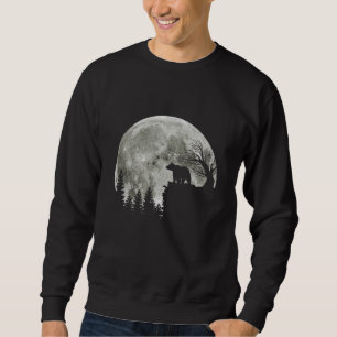 bear standing on moon halloween sweatshirt