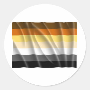 BEAR STRIPES FLYING CLASSIC ROUND STICKER