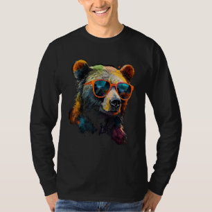 Bear Sunglasses Colourful Art Animal Bear T-Shirt