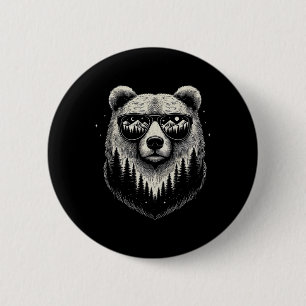 Bear Sungles Nature Scene Art Design For Women And 6 Cm Round Badge