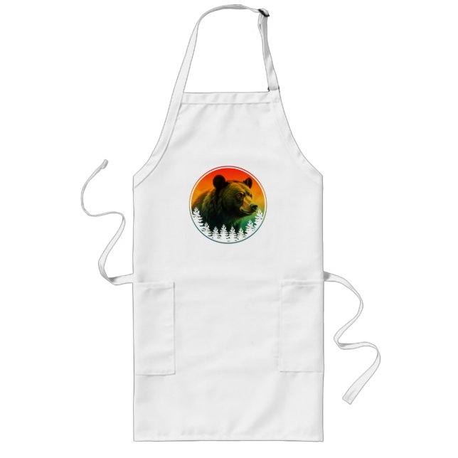 Bear sunset nature animal wildlife long apron (Front)