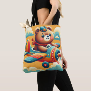 Bear Takes Flight Tote Bag