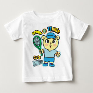 Bear tennis player  baby T-Shirt