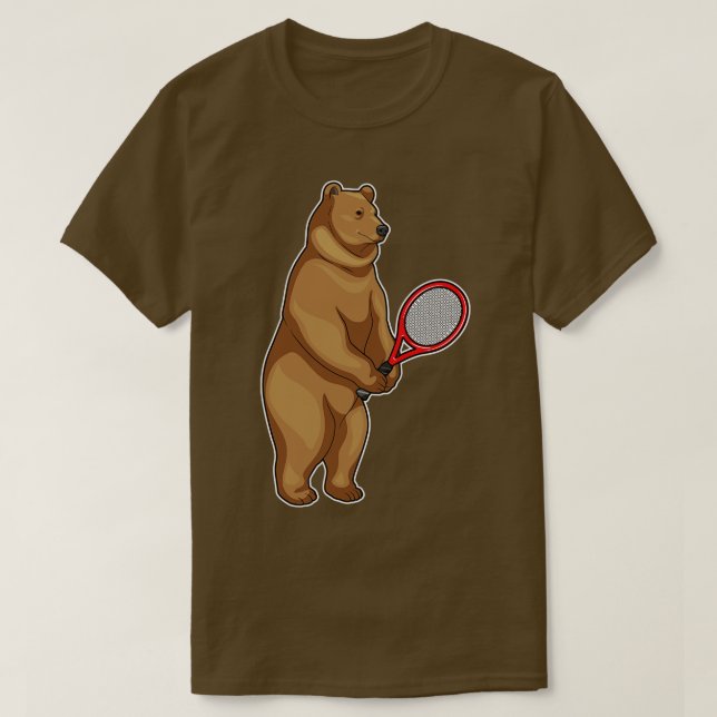 Bear Tennis Tennis racket 1 T-Shirt (Design Front)