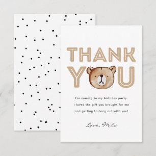 Bear Thank You Card Bear Party