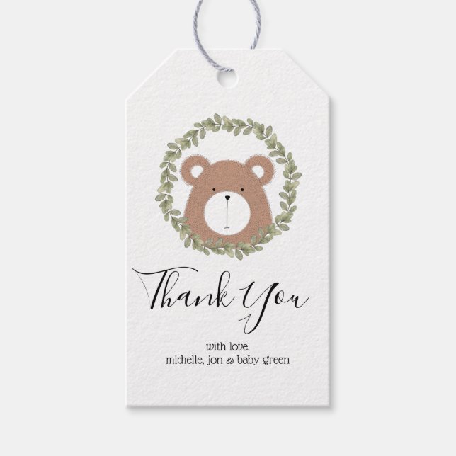 Bear Thank You Favour Tag (Front)