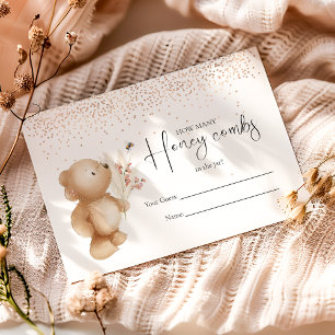 Bear & The Bee Guess How Many? Baby Shower Game Enclosure Card