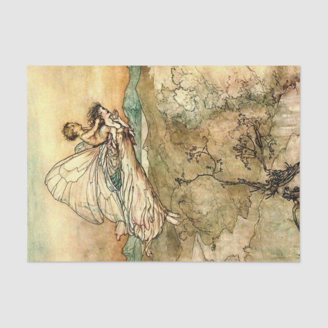 “Bear the Changeling” Fairy Art by Arthur Rackham Tissue Paper (Front)