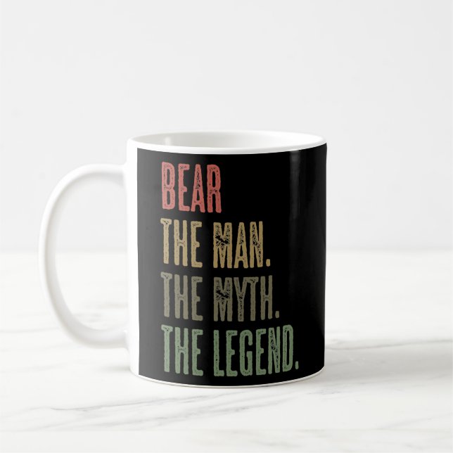 BEAR the Man the Myth the LEGEND FUNNY Mens Boys Coffee Mug (Left)