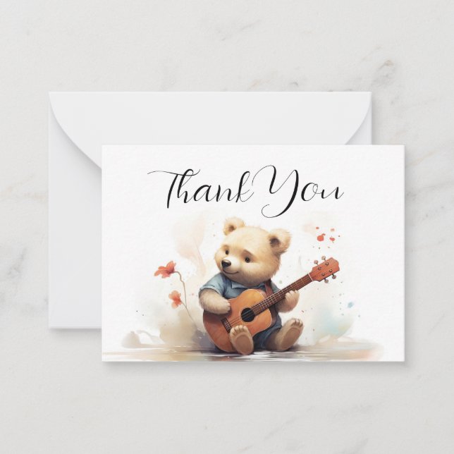 Bear The Musician Thank You Card (Front)