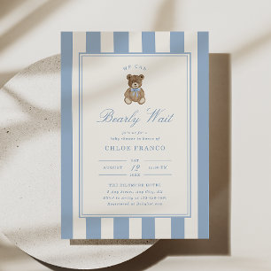 Bear Theme Baby Shower Invitation Bearly Wait