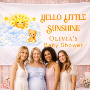 Bear theme baby shower party backdrops banner
